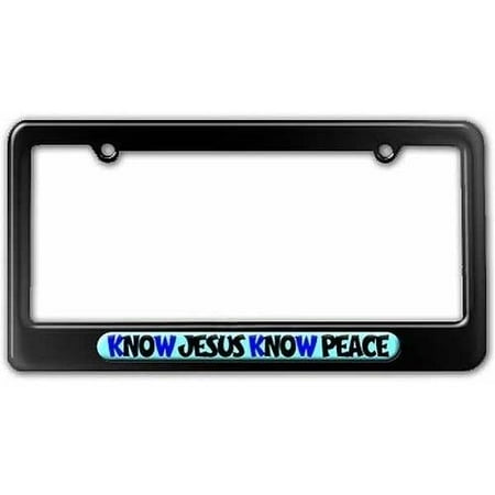 Peace Sign License Plate - Know Jesus Know Peace No, Religious License Plate Tag Frame, Multiple Colors