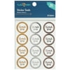 Hello Hobby Sticker Seals, White with Foil Trim, Thank You, 36 Piece