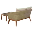 thumbnail image 4 of Benjara 2 Piece Outdoor Loveseat and Table with Resin Wicker Wrapping, Brown, 4 of 5