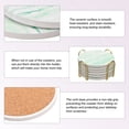 thumbnail image 4 of Bebida Portavasos con Soporte, 6uds 4 - Corcho Base Posavasos para Bebidas, Arenisca Estilo para Tipos de Tazas, Hogar Decoración, Madera Mesa (Verde), 4 of 6