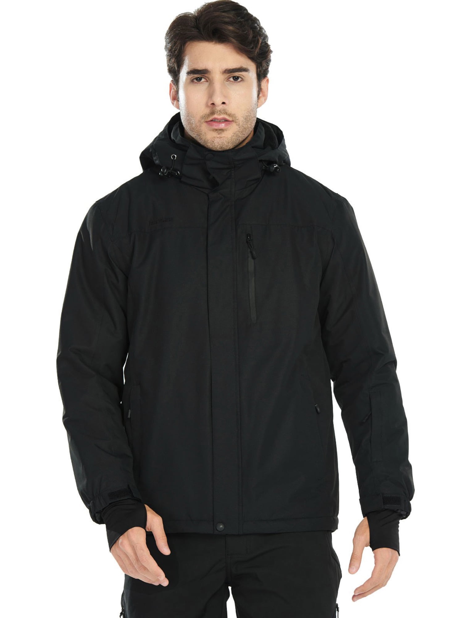 FREE SOLDIER Men's Waterproof Ski Jacket Fleece Lined Snow Coat Warm Winter Rain Jacket
