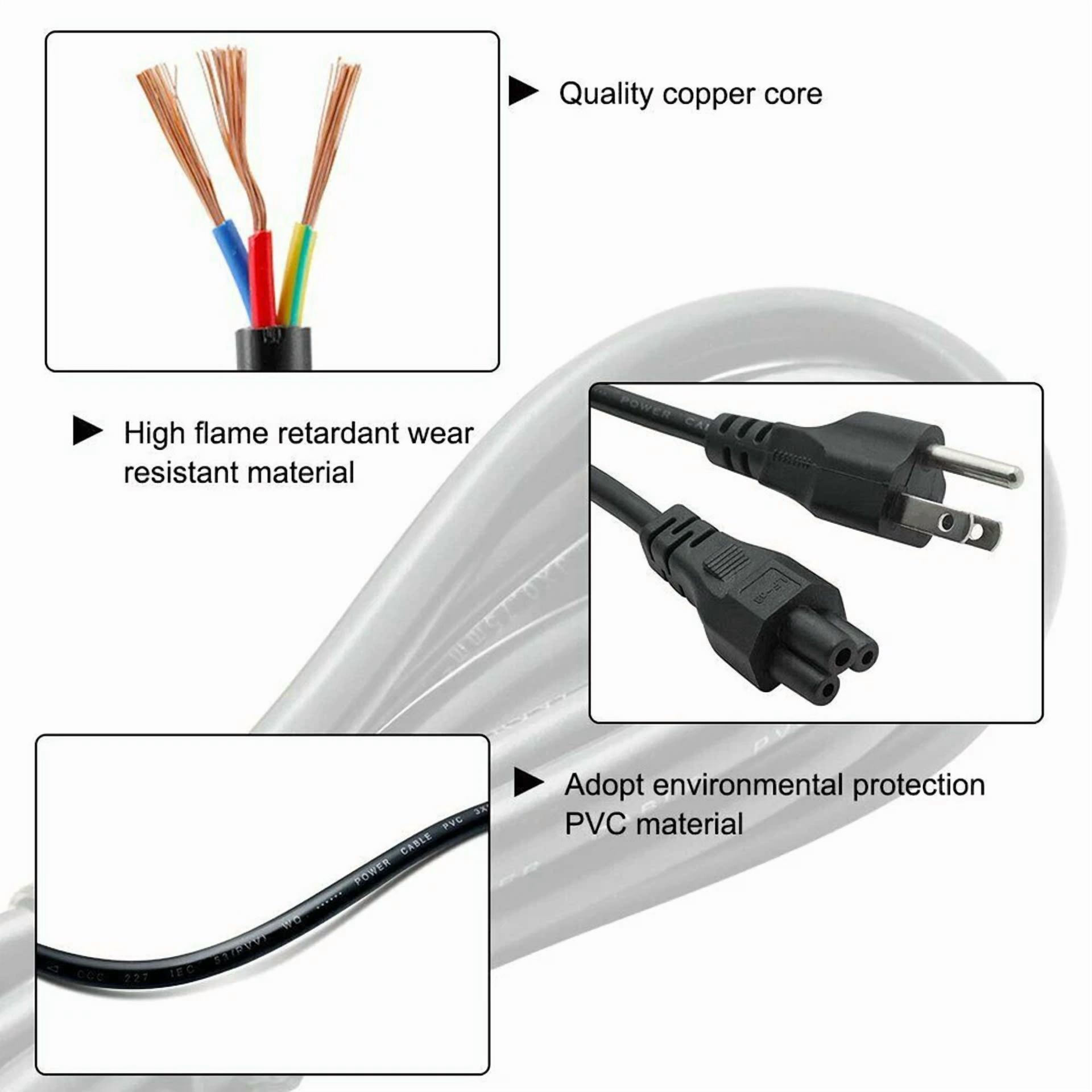 BUTTERFLY- Aprelco 6Ft Ul Listed Long Cable 3 Prong Tv Power Cord For Lg Led Lcd Smart Hdtv
