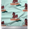 thumbnail image 1 of Soimoi Tissu Poly Georgette Cheval Enfants Tissu Imprimé 1 Yard 42 Pouces de Large, 1 of 3