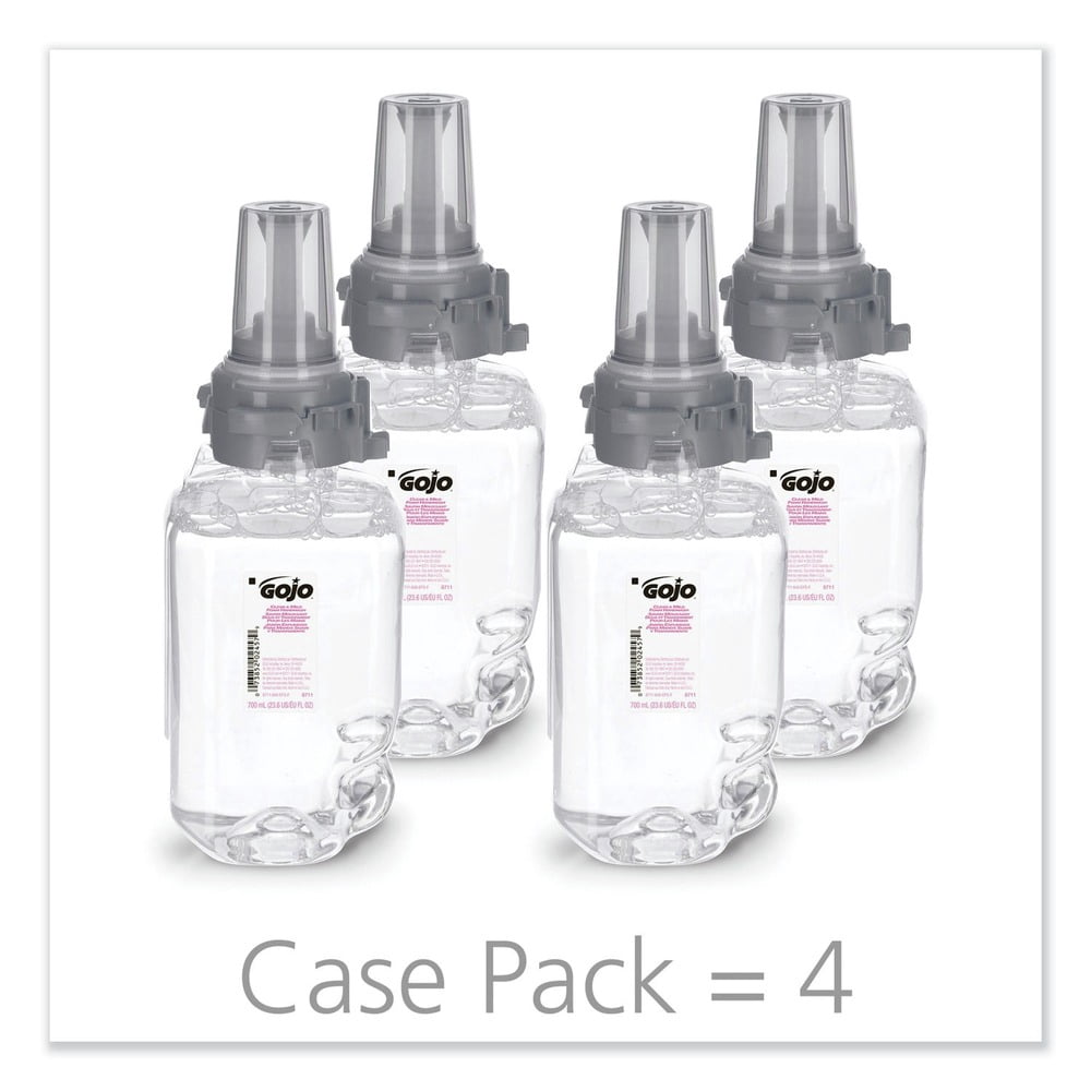 GOJO Industries 8711-04 700 mL Clear and Mild Foam Handwash Refill for ADX-7 Dispenser - Fragrance-Free (4/Carton)