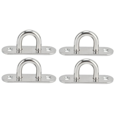 

Big sale 4Pcs Oval Hooks Eyelet 304 Stainless Steel 8mm Ceiling Pad Eye Plate Hardware Staple Loops