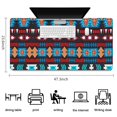 thumbnail image 5 of Long Mouse Pads for Desk,Blue and Orange Geometric Boho Pattern Desk Mats on Top Of Desks, Desk Mouse Pad Extra Large with 3mm Non-Slip Base and Stitched Edge for Gaming,Office,Work,Home 47.3"x23.6", 5 of 6