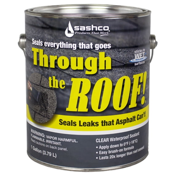 Sashco Through The Roof Gloss Clear Synthetic Rubber Roof Sealant 1 gal