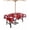 Red White, variant on Boanket Outdoor Tablecloth with Umbrella Hole for Patio/Picnic/Party/Camping, Pink Christmas Waterproof Table Cloth Round Cover Washable, Snowman Snowflake Winter (Dia 60")