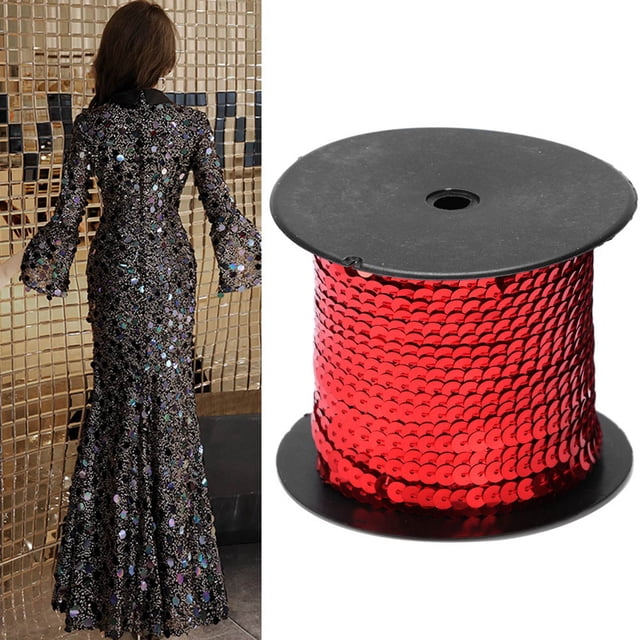 100 Yard Sequin String, Pressed Into a Flat, Rounded Shape to Reflect More Light, for Decorating Craft or Sewing Projects