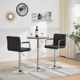 thumbnail image 3 of VECELO Set of 4 Adjustable Height Swivel Bar Stools with Back and Armrest, PU Leather Counter Height Barstools, Gray, 3 of 8