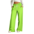 thumbnail image 1 of Pants for Women, Womens Fashionable Striped Printed Drawstring Wide Leg Pants, 1 of 4