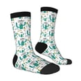 thumbnail image 2 of Goofa Hello Summer Printed Men's Crew Socks, Soft Durable Breathable Moisture-Wicking with Odor Control Cotton socks, 2 of 9