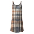 thumbnail image 4 of Womens Summer Casual Dresses Color Block Print Crew Neck Strappy Sleeveless Fashion Beach Mini Dress Outwear, 4 of 4