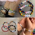 thumbnail image 5 of 500 Cuentas de Letras QUANZHOUTIANDI para Pulsera 6,4 mm 5 Estilos Coloridas Oro Blanco y Negro con Hilo elástico y Tijeras, 5 of 5