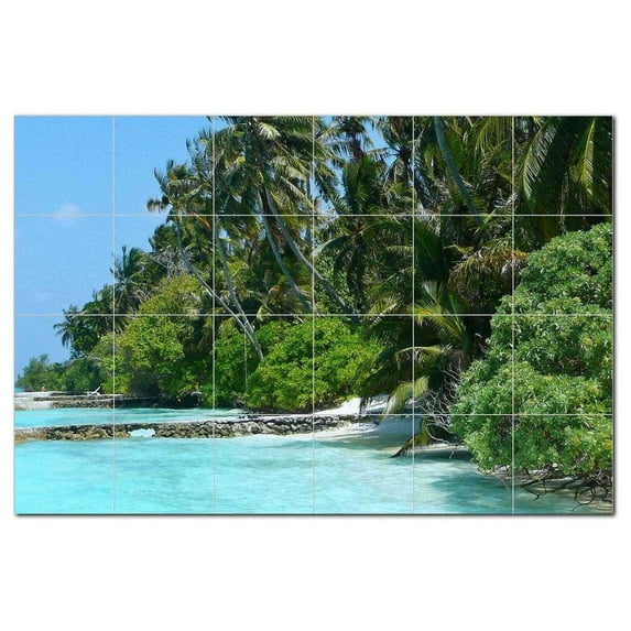 Beach Ocean Ceramic Tile Mural Kitchen Backsplash Bathroom Shower, 400111-M64