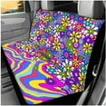 thumbnail image 3 of KUIFORTI Hippie Flower Automobile Seat Covers Set of 14 with Car Headrest Protectors Auto Seat Belt Cover Car Steering Wheel Cover Auto Center Console Pad Fit for Most Cars, 3 of 7