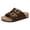 Brown, variant on Cork Footbed Sandals for Women Leopard Print Buckle Strappy Flat Shoes Comfortable Platform Slippers with Arch Support Brown Size 9.5