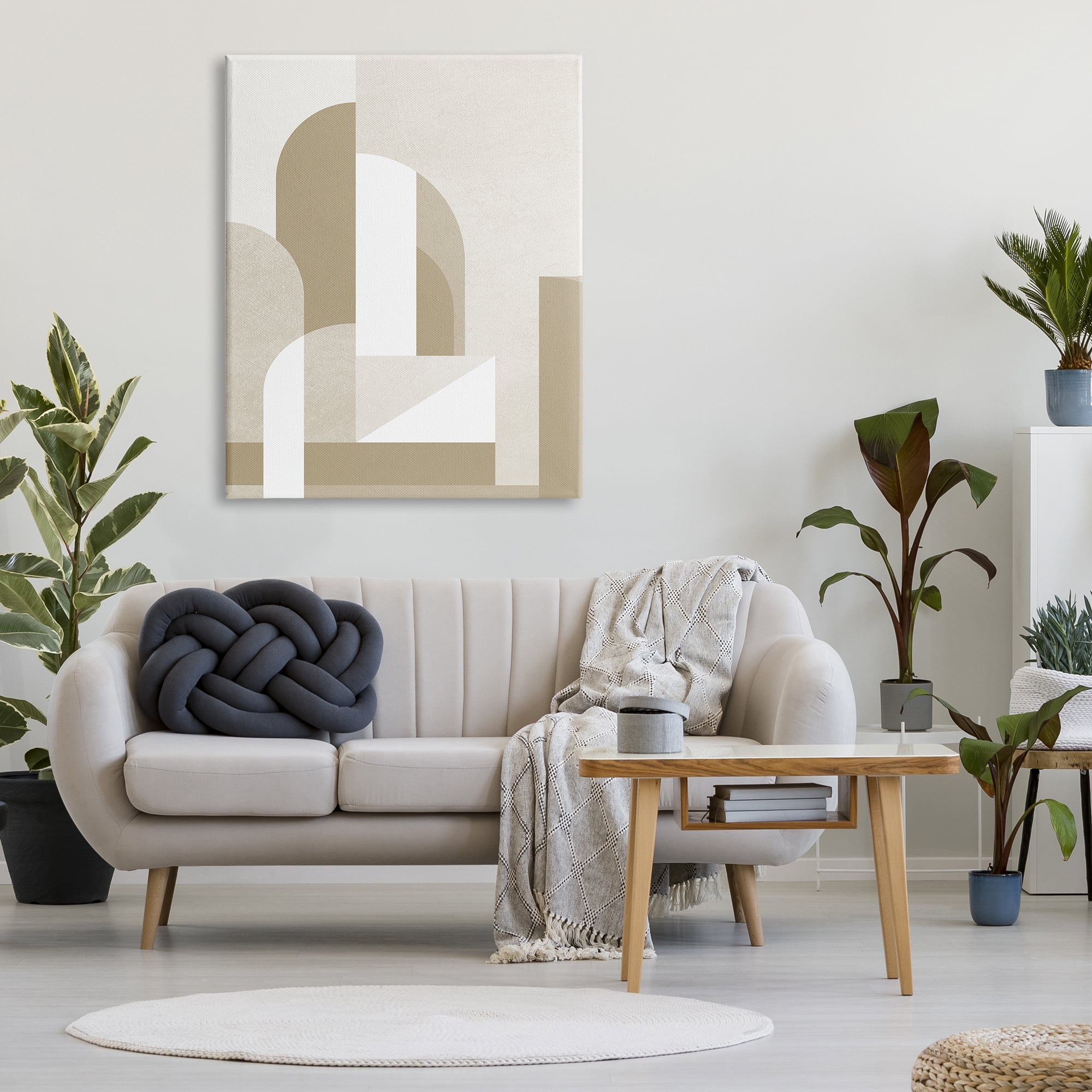 Stupell Industries Neutral Arches Architecture Abstract Painting Gallery Wrapped Canvas Art Print Wall Art, 36 x 48