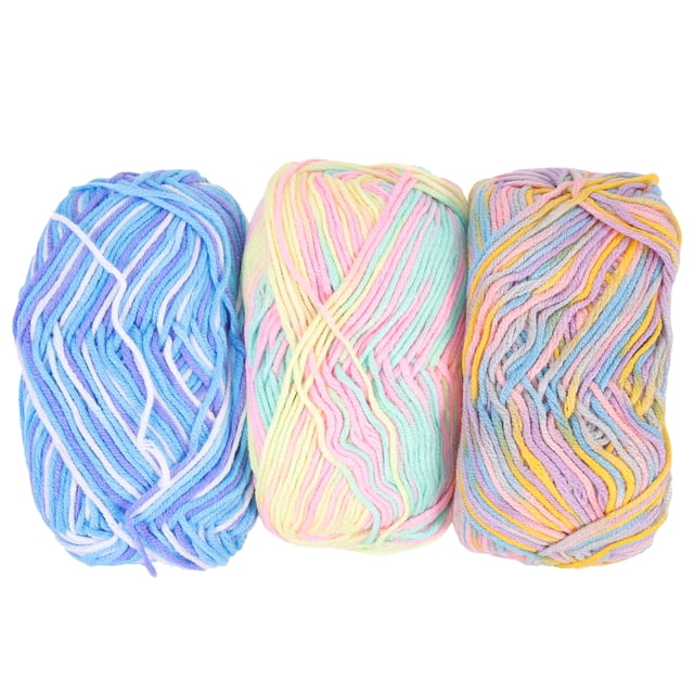 ColoMX Hilos de tejido de 3 piezas Hilos de tejido multifunción Hilos de crochet Hilos de algodón portátiles suministro de tejido