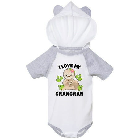 

Inktastic Cute Sloth I Love My Grangran with Green Leaves Gift Baby Boy or Baby Girl Bodysuit