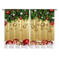 thumbnail image 6 of CUH Christmas Modern Topper Kitchen Curtains Semi Sheer Bedroom Decor Drapes Santa Tiers Cafe Short Panel Style-5 W:28"x H:39"*2 Panels, 6 of 6