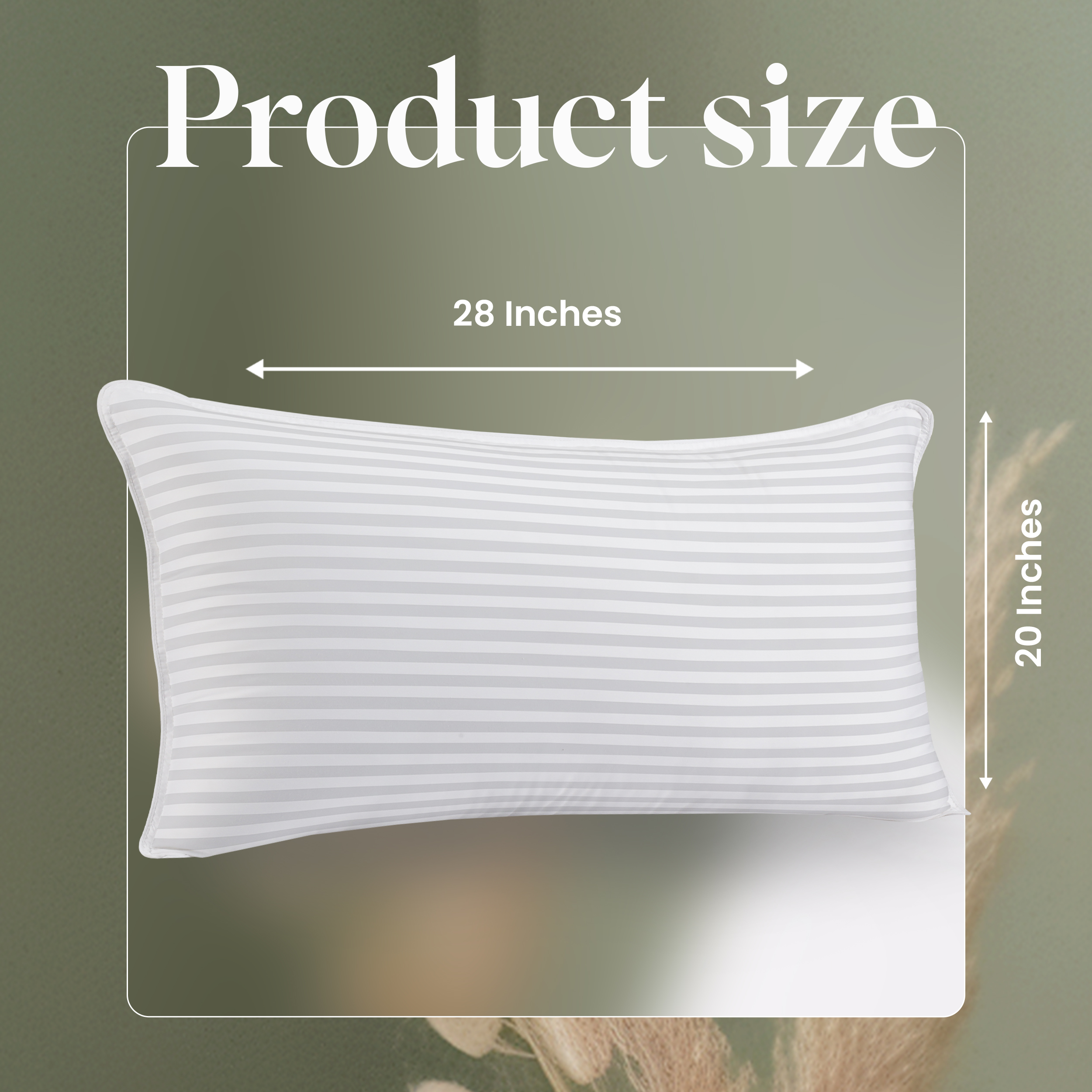 Utopia Bedding Bed Pillow with White Stripes - Set of 2 - Ultra Cozy & Relaxing For Adults, (Queen, 28"L x 20" W)