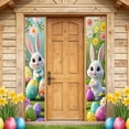 thumbnail image 2 of AURIGATE Easter Porch Door Banner 11.81x70.87in, Single Piece Polyester Easter Door Couplet with Bunny & Colorful Egg Design, Spring Easter Front Door Porch Decor for Home Holiday Party Supplies, 2 of 6