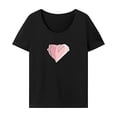 thumbnail image 2 of Camiseta de mujer de verano elegante recuerdo cuello redondo camiseta básica para viajes diarios XL, 2 of 7