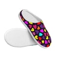 thumbnail image 3 of Lsque Colorful Hearts Pattern Womens Comfort Cotton on Scuff With Memory Foam and Anti-skid Sole Slipper-44/45, 3 of 7