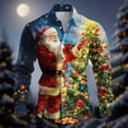 thumbnail image 2 of Stamzod Christmas Mens Shirts Casual Turndown Men Long Sleeve Tops Plus Size Mens Button Up Shirt for Party Weedding Navy M, 2 of 5