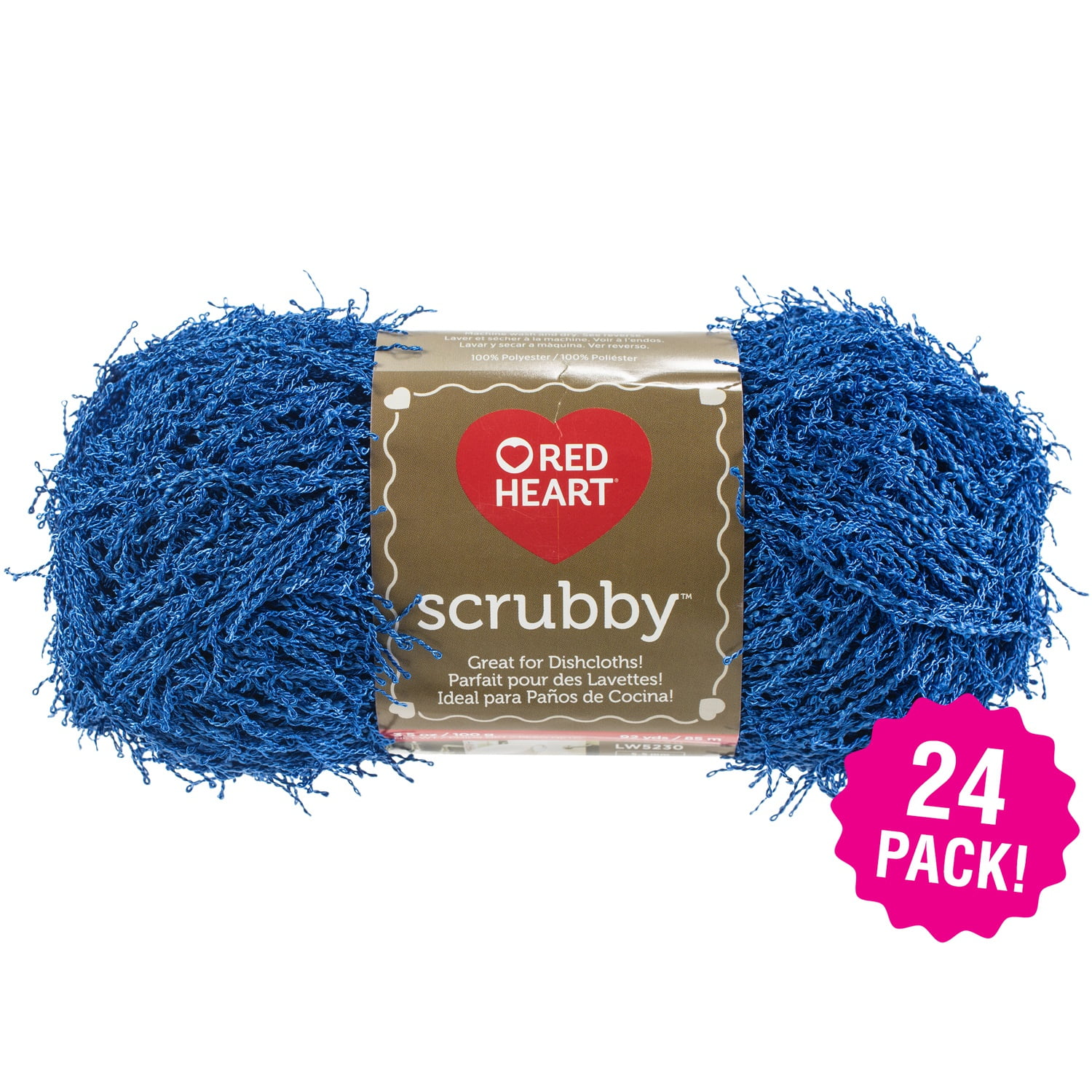 Red Heart Scrubby Yarn Royal, Multipack of 24