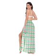 thumbnail image 3 of FORMRS Womens Long Sarong Beach Wrap Semi-Sheer Bikini Skirt Bathing Swimsuit Cover Up, Green Blossom Mosaic, 3 of 7