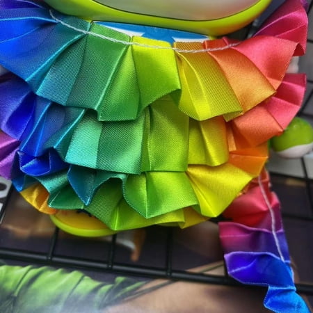Rainbow Trimming Ribbon Ruffle Trim Ribbon Satin Fabric Trim Craft Sewing Trim Dress Embellishment Trim Decorative Clothing Trim Applique Trim for Curtains Rainbow