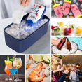 thumbnail image 4 of Double Layer Silicone Ice Cube Trays With Bucket Lid Scoop, Ice Storage Container Bin, 4 of 5