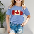 thumbnail image 2 of Tfken Girls Tshirts For Summer Print Crew Neck Short Sleeve Tops Trendy Casual Children Soft Tops Blue Size 12-13 Years, 2 of 4