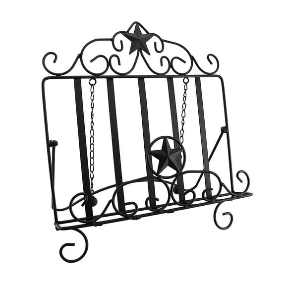 Rustic Brown Western Star Book Easel Cookbook Holder Stand