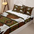 thumbnail image 3 of jejeloiu Vintage Western Zipper Full Size Comforter Sets with Fitted Sheet and 2 Pillowcases,Cowhide Print Zipper Bedding Set For Boys,Brown Black,Reversible,4-Piece, 3 of 7