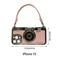 thumbnail image 3 of Electroplated Camera Phone With Hand Strap Vintage Style Camera Design Phone For IPhone 14 13 12 11 Pro Max, 3 of 3