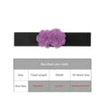 thumbnail image 4 of Cinturón Elástico Ancho para Mujeres INSPIRE CHIC, Corsé Estirable de Doble Flor Grande, Elegante y Casual para Vestido 68x6cm/26.8x2.4 pulgadas (LxA) Púrpura, 4 of 6