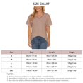 thumbnail image 5 of Tops de manga corta para mujer, cuello en V, encaje, patchwork, color puro, blusa, tops para casual, casa, compras, fecha, trabajo, fiesta, caqui L, 5 of 5