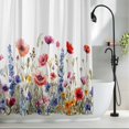 thumbnail image 2 of Colorful Flower Floral Leaves Fabric Shower Curtain Branch Nature Washable Shower Curtains for Bathroom, Waterproof Bath Curtain with Hooks Home Decor 72x72in, 2 of 8