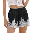 thumbnail image 5 of Satin Shorts for Women Y2K Low Rise Lace Trim Satin Micro Mini Shorts for Lounge Clubwear Half Slip Bottoms, 5 of 5