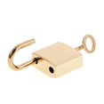 thumbnail image 1 of Moyic Lot of 3 Mini Square Padlocks Golden Key Light Lock Type3 NO3, 1 of 1