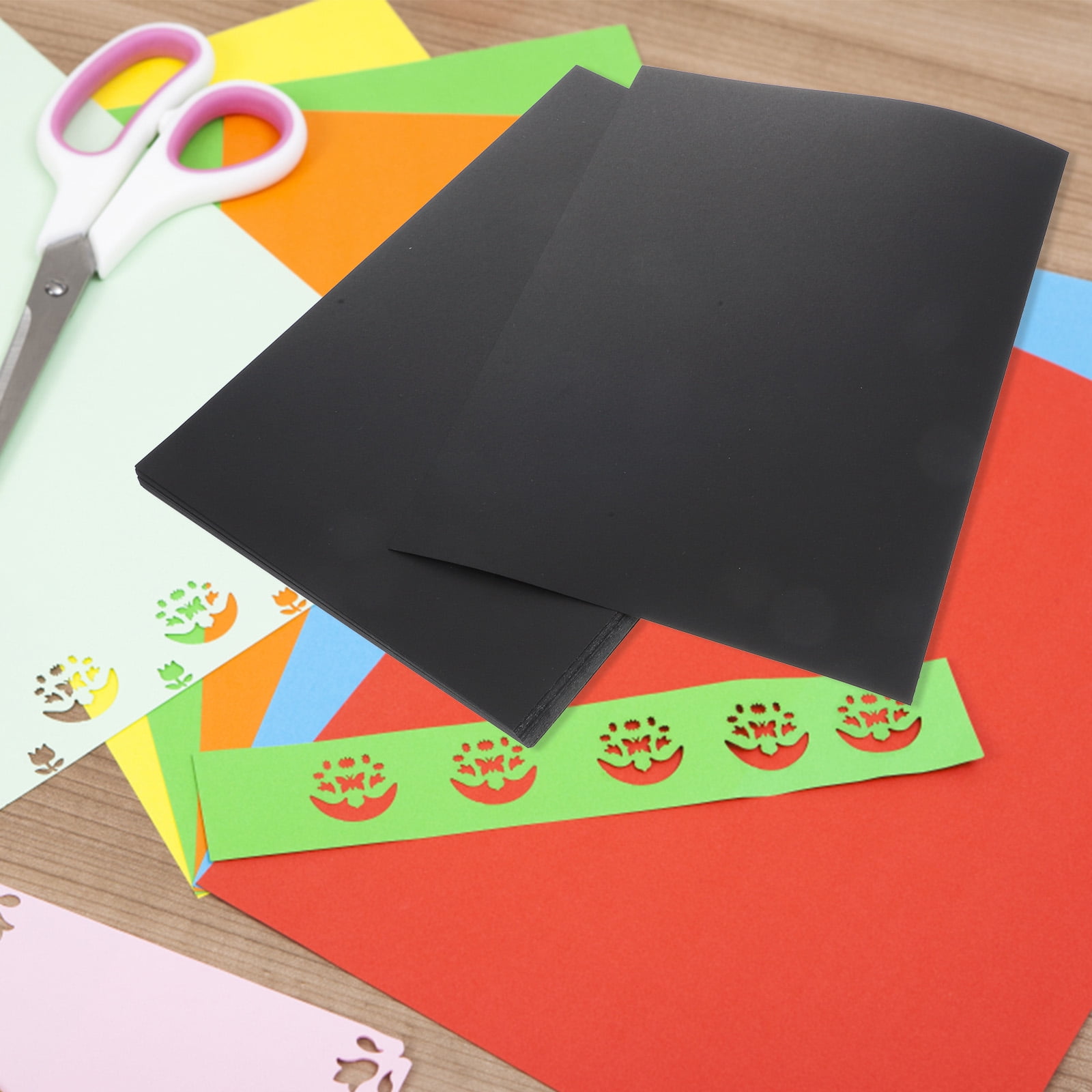 100 Sheets Black Thick Cardboard Hard Painting Handmade (a4 (180g) 100pcs) Paper Cardstock Greeting Drawing Student