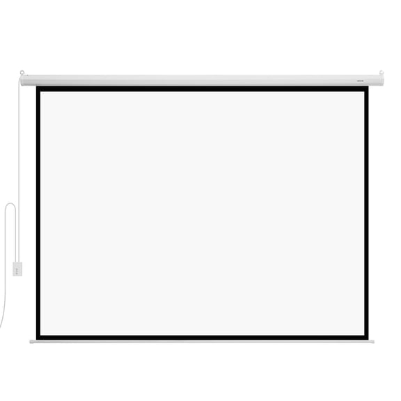 Auto-Drop 120" Electric Projector Screen - 4:3 Format 1080P HD Wall Mount Movie Screen with Remote Control for Home Theater, Office and Classroom
