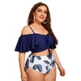 thumbnail image 2 of Uniexcosm Women's 2-Piece Bathing Suits Tankini Top with Boyshorts Plus Size Swimsuits Tummy Control Swimwear for Women, 2 of 6