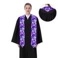 thumbnail image 4 of Kdxio Swirl Print Blue Purple1 Graduation Stole Class, Graduation Sash, Unisex Adult 36" Academic Commencements-Sharp Corner, 4 of 7
