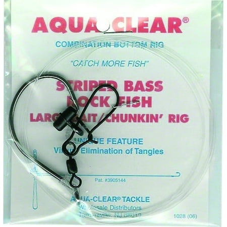 Aqua Clear ST-10CFF Striped Bass Fish Finder Rig 10/0 Circle (Best Hooks For Striped Bass)