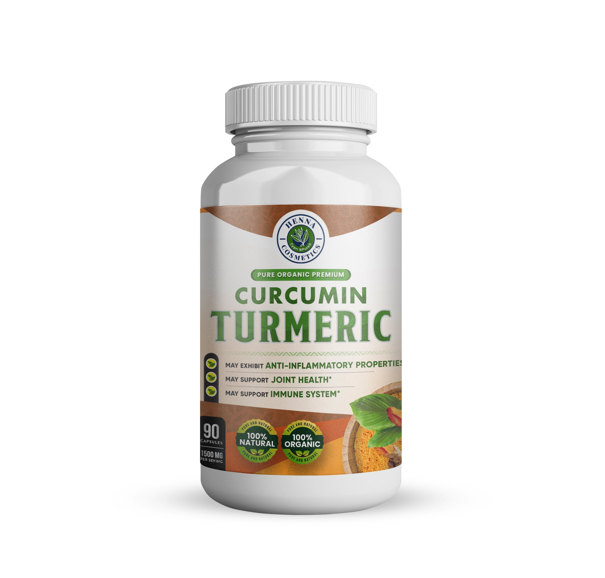 Turmeric Curcumin 1500 mg (90 Capsules) with Black Pepper for Joints