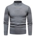thumbnail image 1 of Gibobby Suéter cuello de tortuga hombre Suéter de cuello alto ajustado para hombre, Tops térmicos de punto básicos informales de otoño e invierno(Gris oscuro,G), 1 of 5